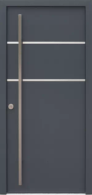Drzwi antywłamaniowe zewnętrzne do domu i wewnętrzne do mieszkania model 423,2-500C w kolorze szare.