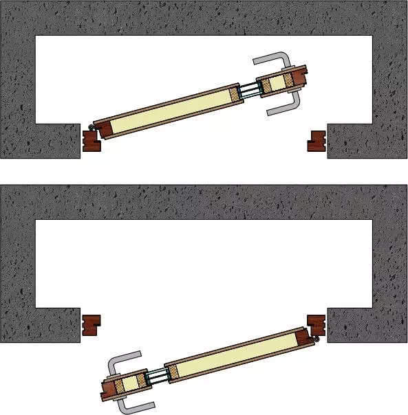 Widok na drzwi o zwrocie otwierania: prawe